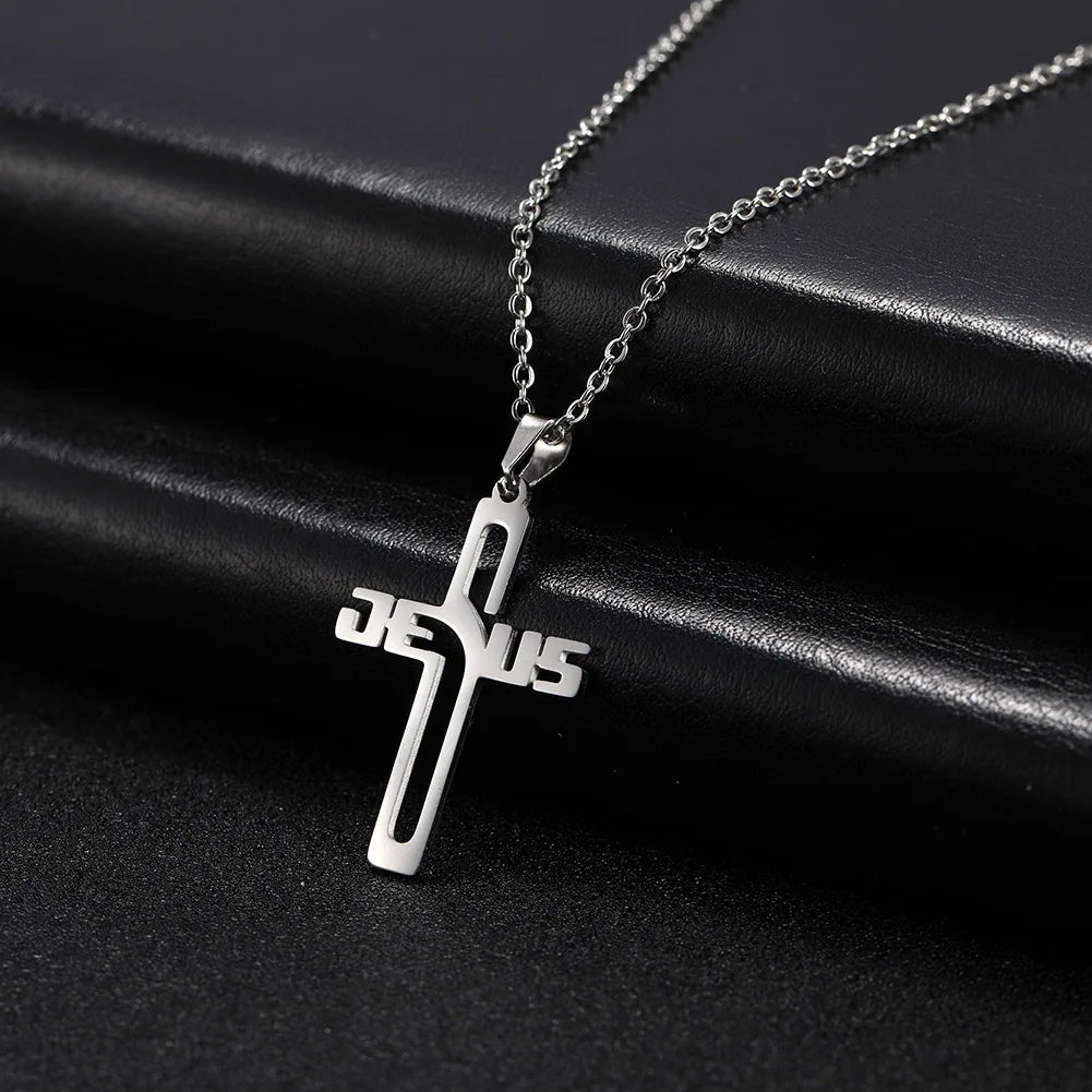 Hollow Jesus Cross necklace