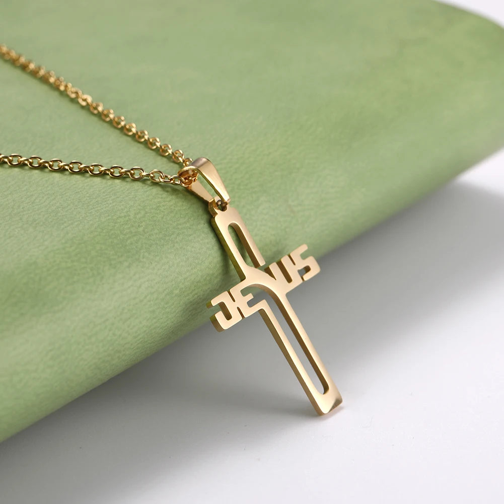 Hollow Jesus Cross necklace