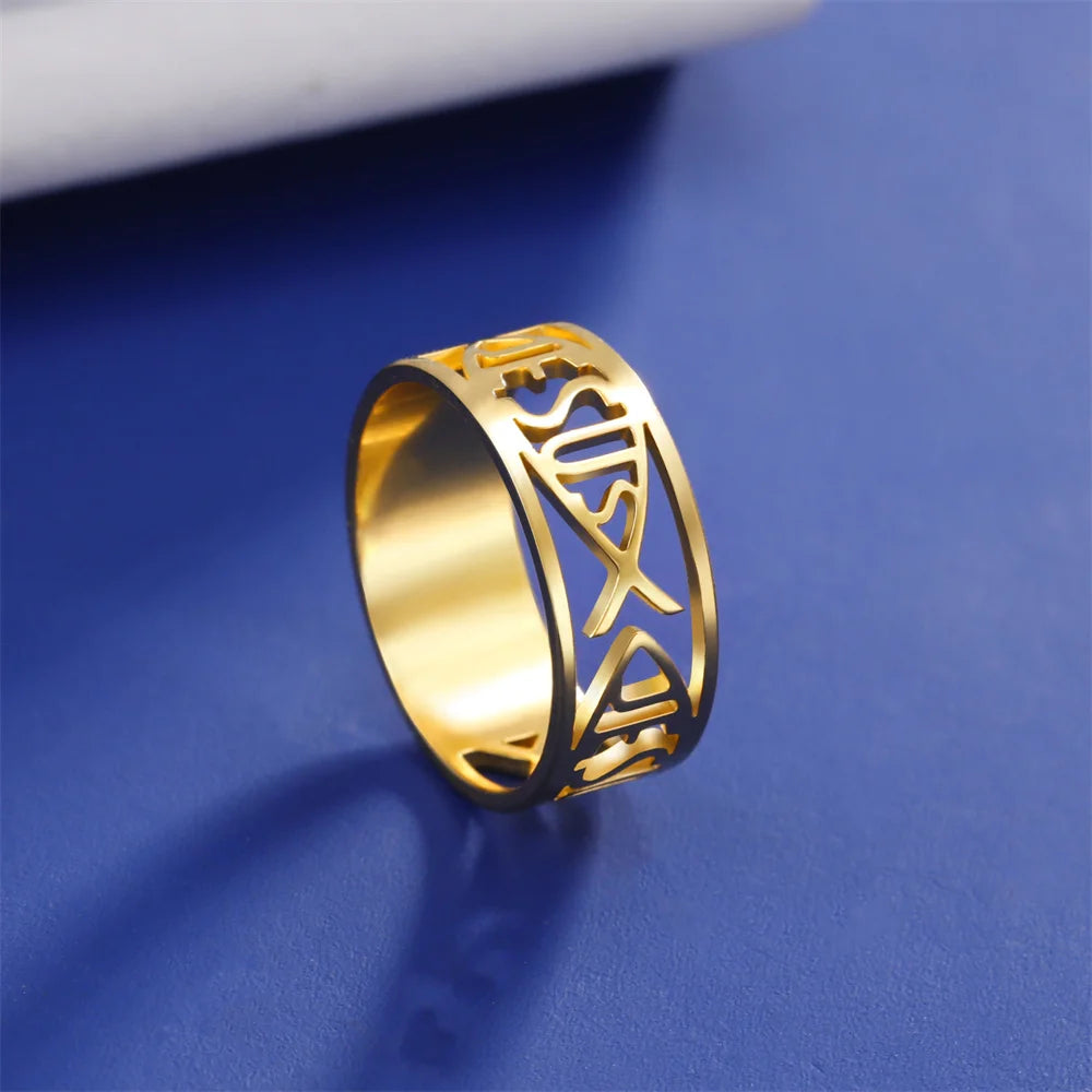 Stainless Steel Jesus Fish Ring