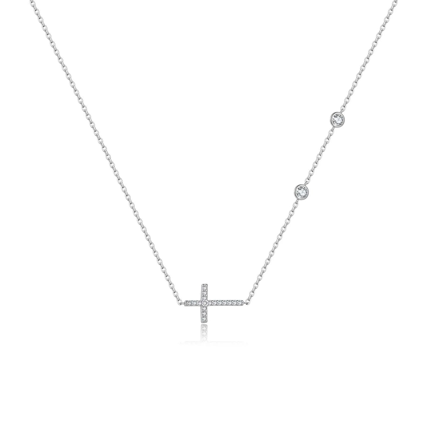 Long Silver Pendant Necklace