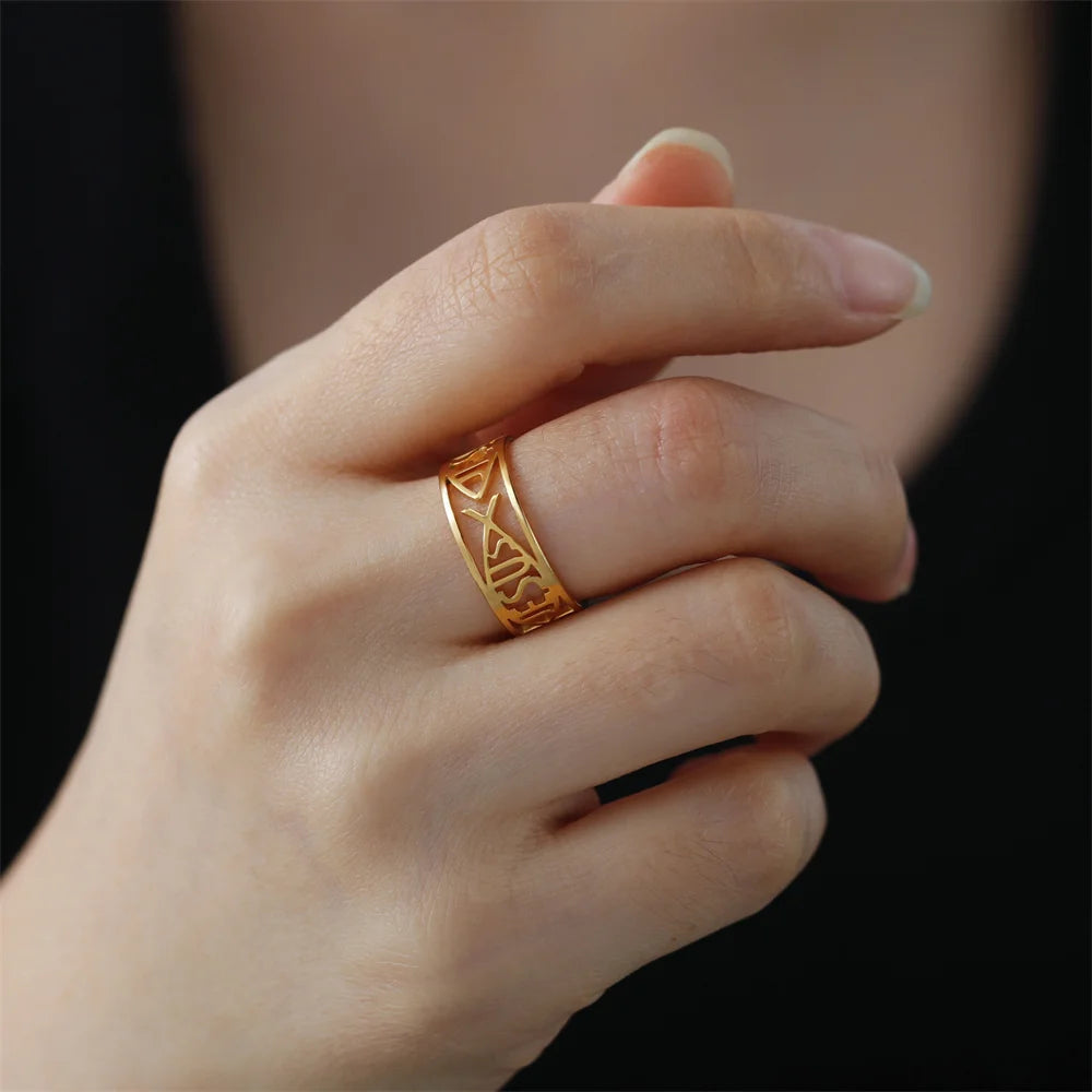 Stainless Steel Jesus Fish Ring