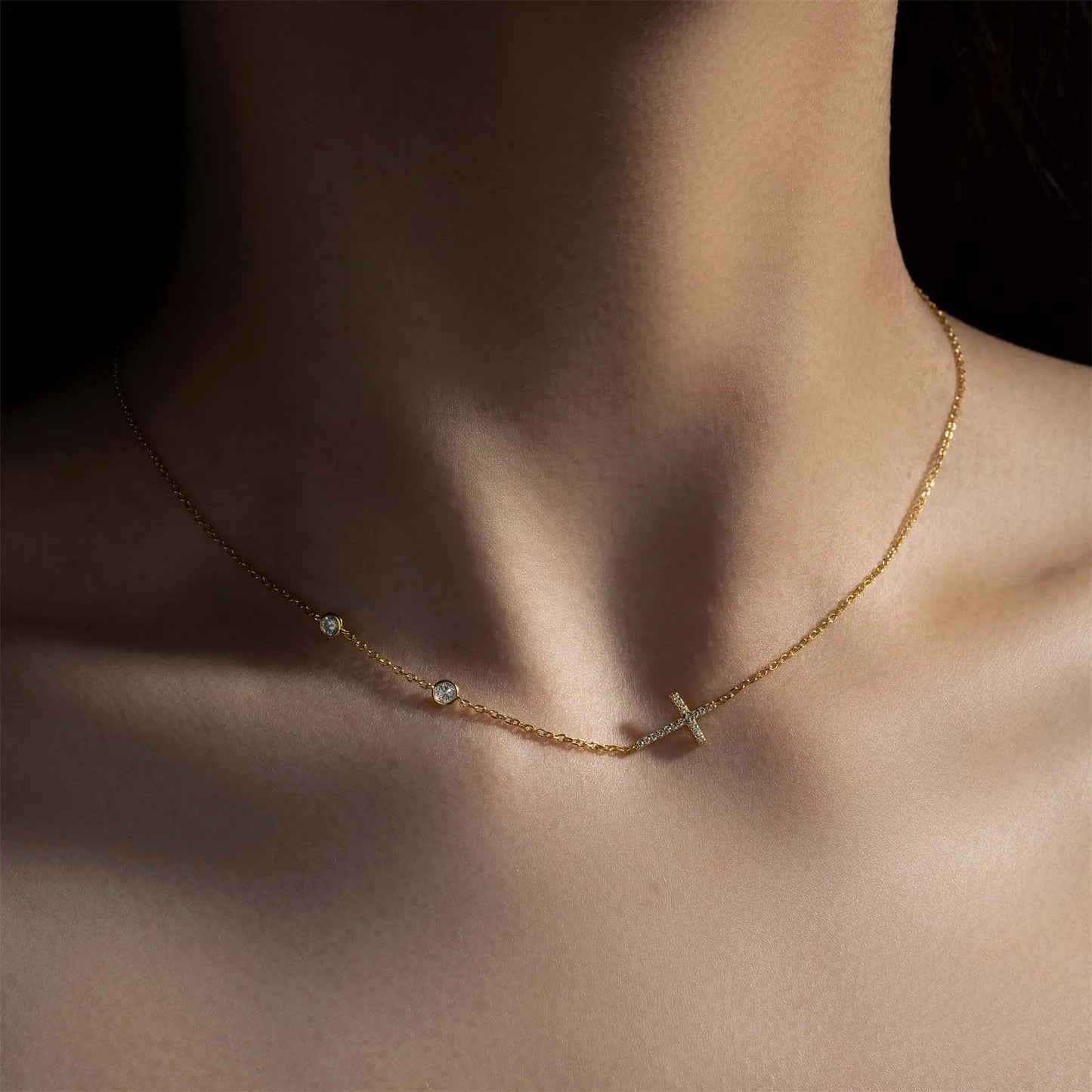 Long Silver Pendant Necklace