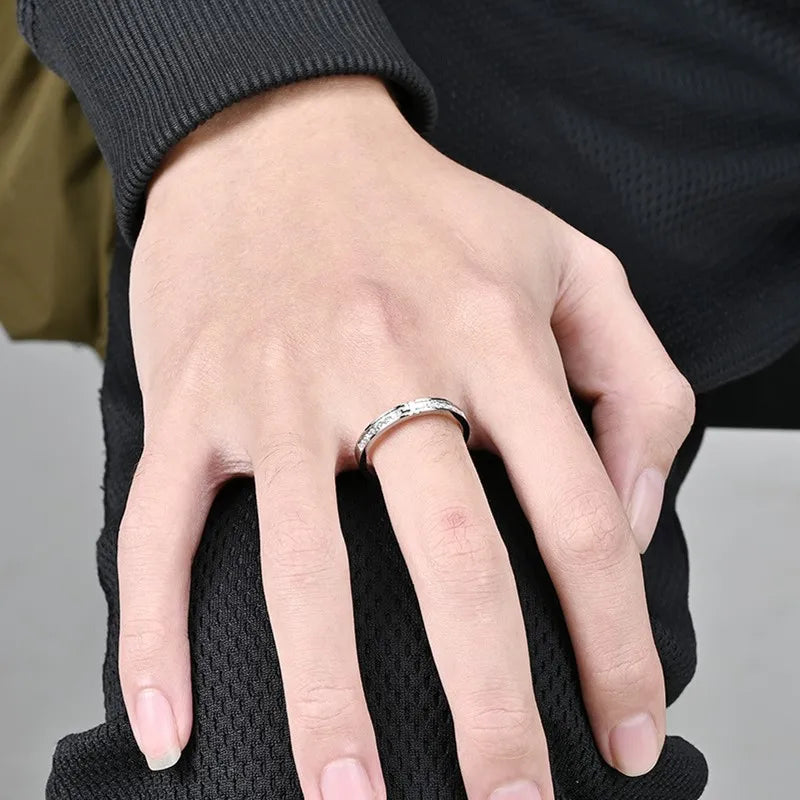 Gem-Plated Stainless Steel Cross Ring