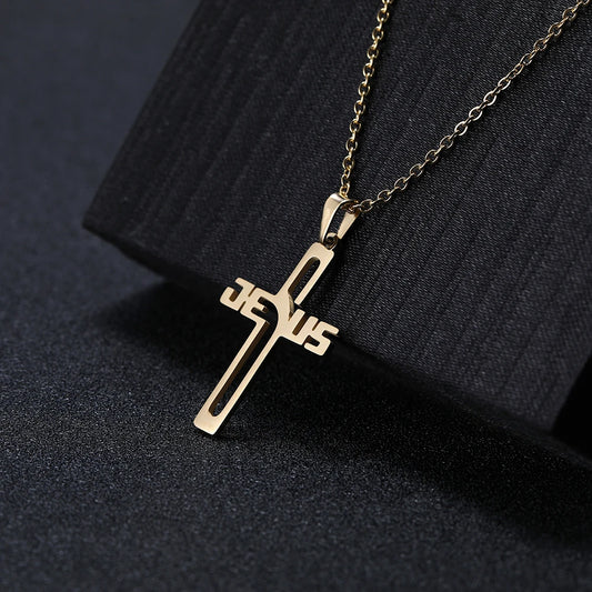 Hollow Jesus Cross necklace