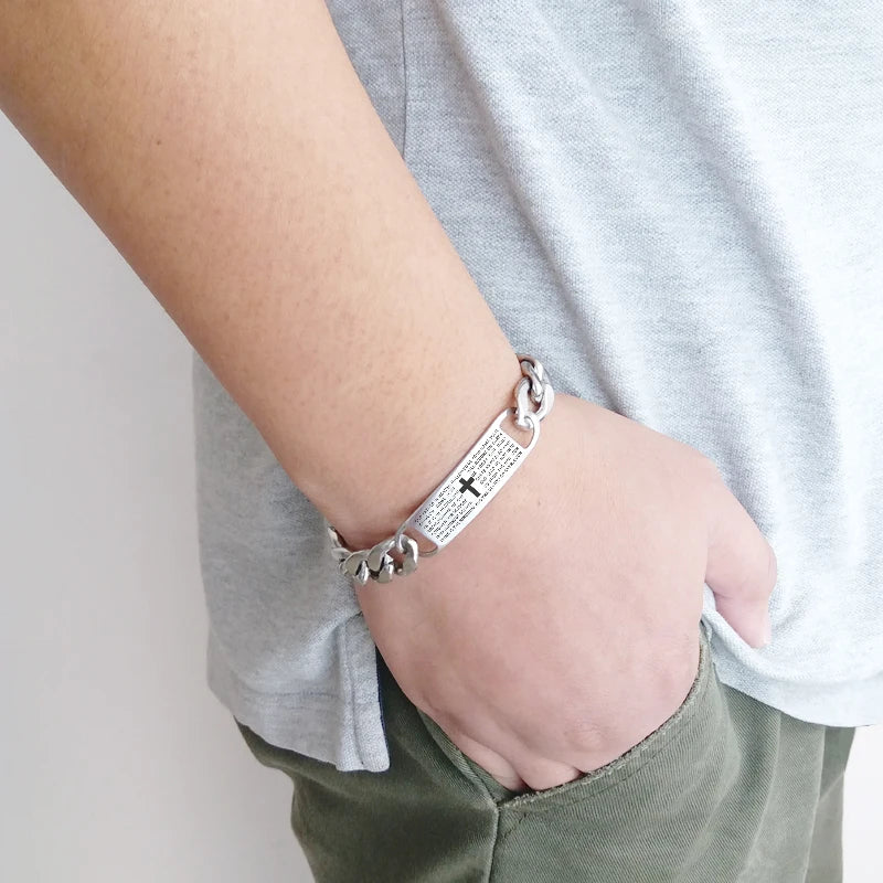 Bible Text Bracelet Stainless Steel