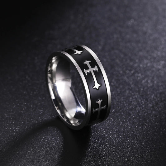 Stainless Steel Cross Ring