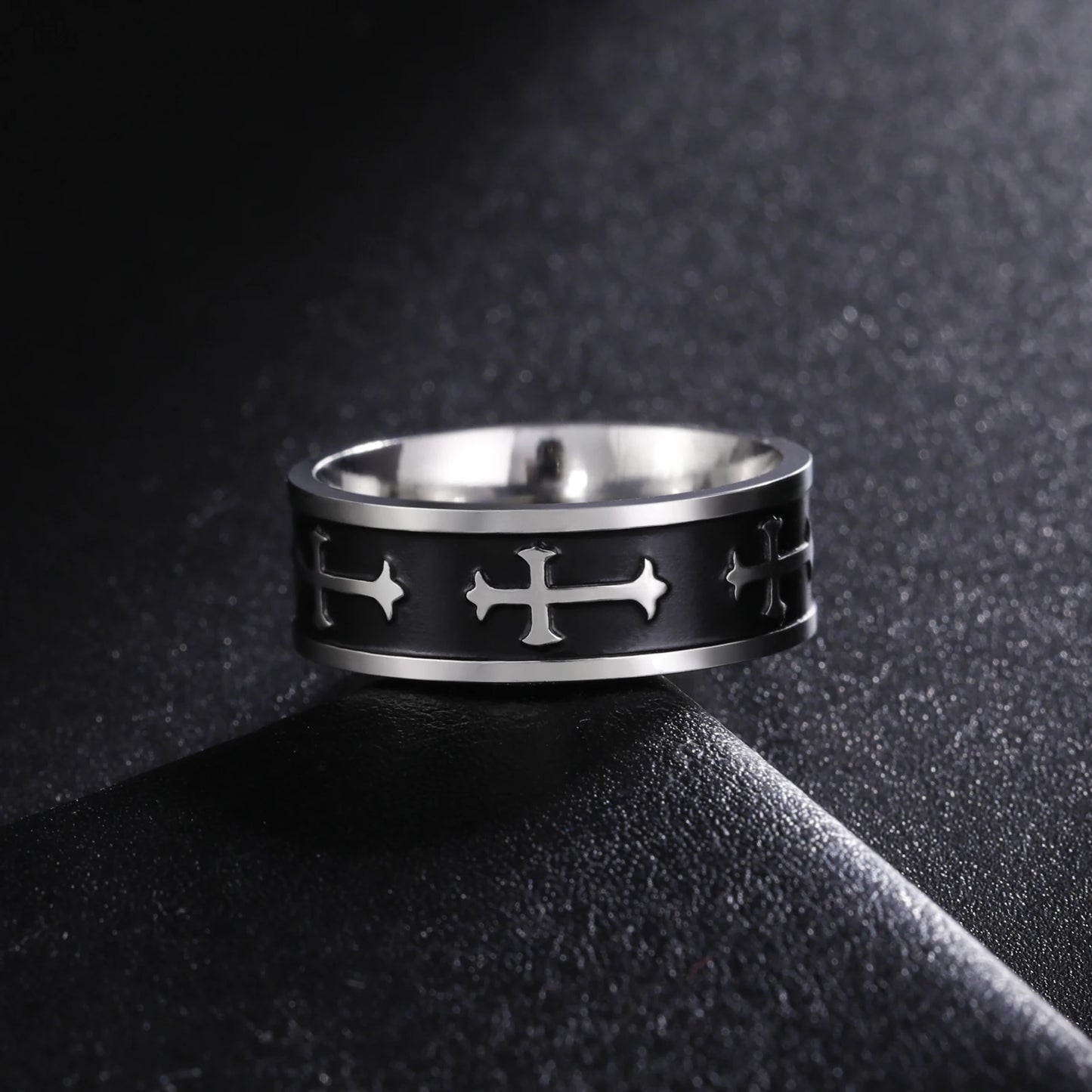 Stainless Steel Cross Ring