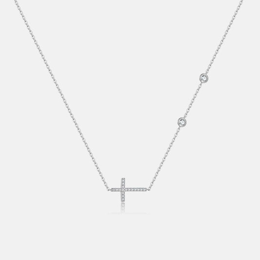 Long Silver Pendant Necklace